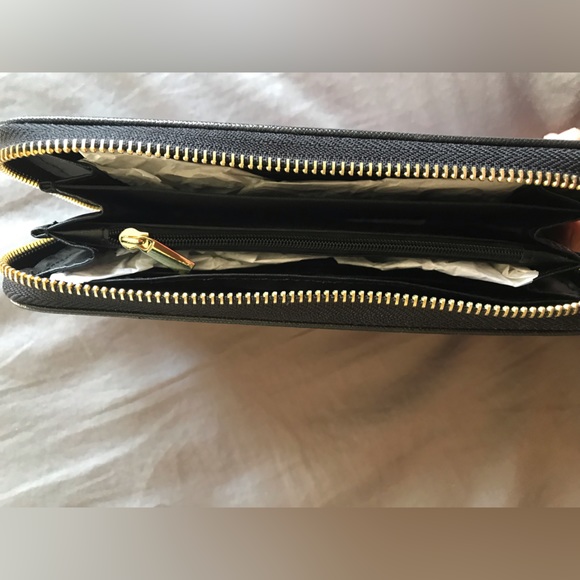 New-BCBG wallet  -black with gold,pink and white accents - Picture 2 of 2